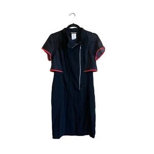 Simon Chang M black mini dress elegant skater vibes mesh